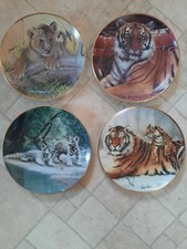 4 decorative big cat plates