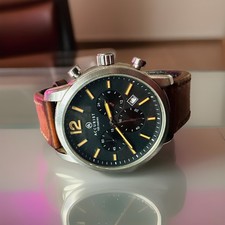 Accurist 7020 CAL.VD53 Chronograph 3Black Dial 43mm Stainless St. GWO Mens Watch