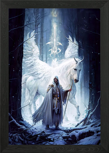 Knight with white pegasus - knight,