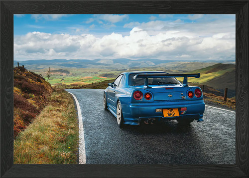 Nissan skyline gtr r34 framed - nissan,