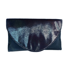 Avon Clutch Bag ~ Black Soft Shell Iridescent  ~Envelope Style Handbag 23cm x 14