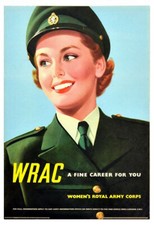 Vintage British Army Womens Royal Army Corps Recruitment Poster Print A3/A4