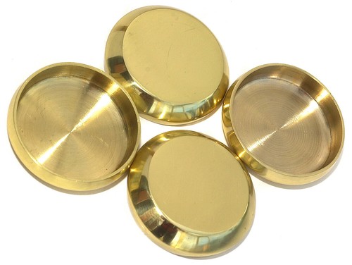 Solid brass castor cups - solid,