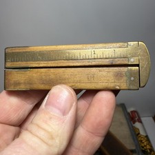 antique folding wood ruler