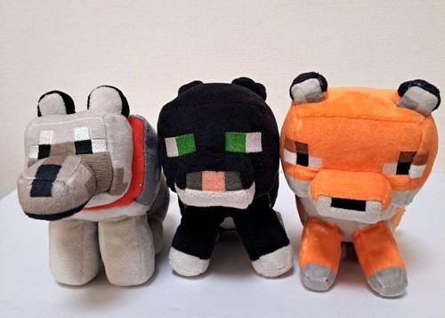 Minecraft plush wolf - cat,, fox