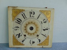 1800'S ANTIQUE WOODEN SCROLL PILLAR COLUMN TRIPLE DECKER CLOCK PAINTED DIAL PART