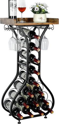 Freestanding wine rack with - wine,