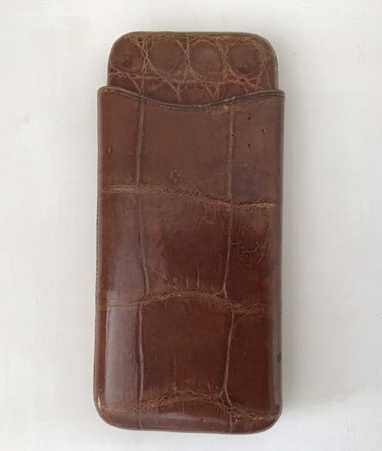 Crocodile leather cigar case - crocodile,