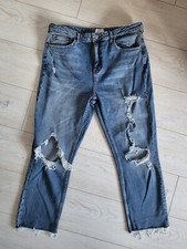 Topshop Ladies Or Mens Ripped/Distressed Reworked Cropped Jeans W34 