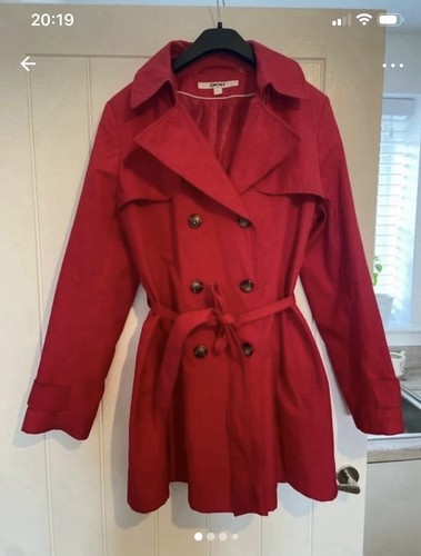Red dkny coat - dkny, hood