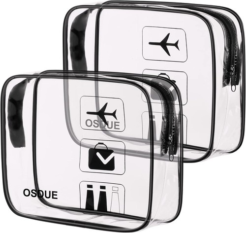 2pcs clear travel toiletries - 2pcs,
