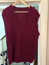 New Vintage Handmade Burgandy Tank Top Men’s Pit To Pit 25 Inches Across