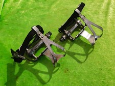 Vintage Miche quill pedals + toeclips made in Italy black Eroica retro  bicycle