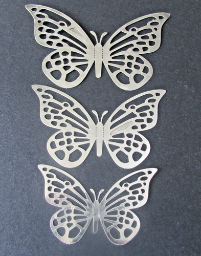 Large silver butterflies - silver,