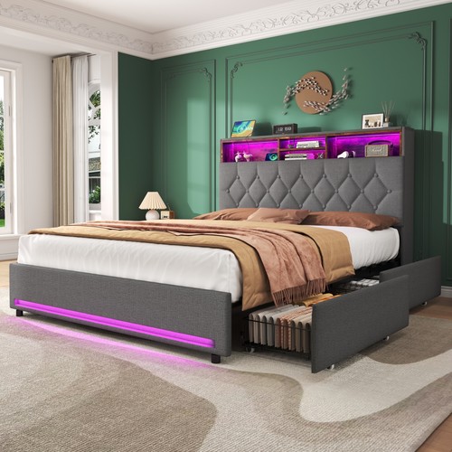 4ft6 double bed frame - frame, w/
