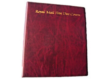 BURGUNDY ROYAL MAIL FIRST DAY COVER ALBUM + 14 SLEEVES TO HOUSE 56 COVERS