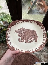 Vintage Beefeater English Ironstone Steak Plate In Brown