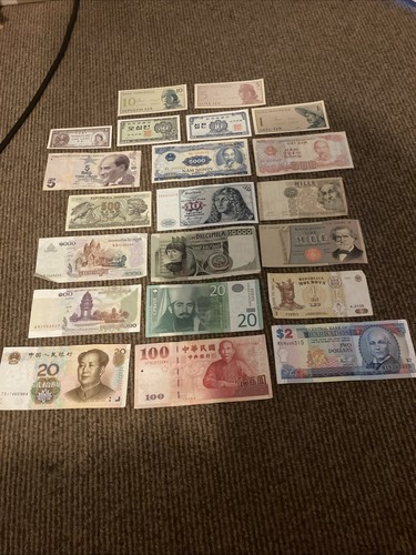 Mixed world banknotes - world, china