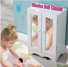 Doll Armoire - White Wooden