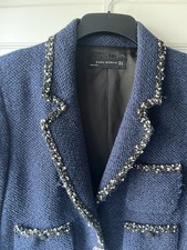 ZARA Blue Boucle textured