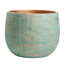 Bali Ceramic Green Gold Plant