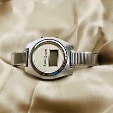 VTG 1970s Syncro Quartz by Microma Early Gen LCD Digital Watch Stretch Not Testd