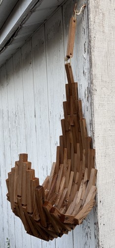 Funky vtg mcm wood block - vtg,,