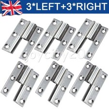 6PCS LIFT OFF DOOR BUTT HINGES LEFT/ RIGHT HAND - 3" 75MM STEEL UK