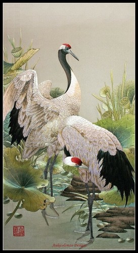 Red crowned cranes diy - cranes,