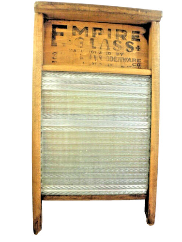 Antique empire glass washboard - glass,