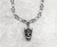 Skull Necklace King Charm Pendant 50cm *Thomas Sabo Inspired Design” New