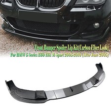 Front Bumper Spoiler Lip Kit For BMW 5 Ser E60 E61 M Sport 2005-2010 Carbon Look