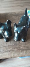Two, Scottish  Highland Terrier, Ceramic Black Dogs.vintage