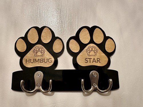 Pawprint bone dog lead - x2,