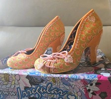 Irregular Choice Women's Court Shoes Green Sequin Gold Details Size 3.5