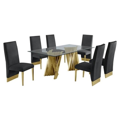 Clear glass dining set with - glass,