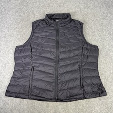 M&S Gilet Womens UK 18 Black Full Zip Down Vest Lightweight Puffer Bodywarmer