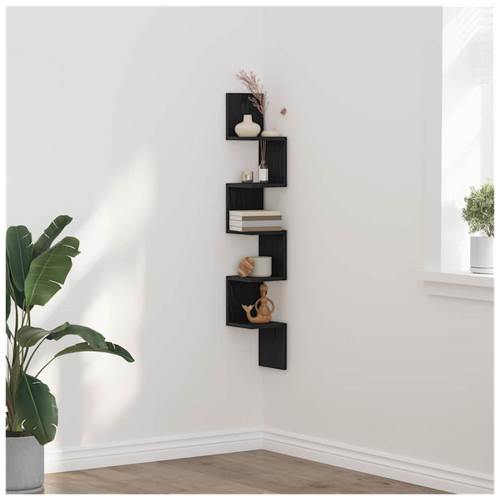 Corner shelf black oak - black, 127.5cm