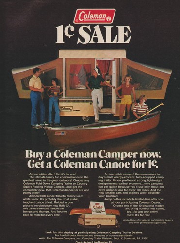 1979 vintage coleman camper - coleman,
