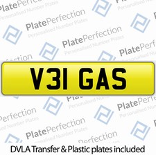 V31 GAS LAS VEGAS CHERISHED PRIVATE NUMBER PLATE DVLA REGISTRATION