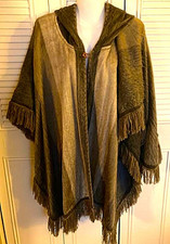 100% Alpaca Poncho Cape Open