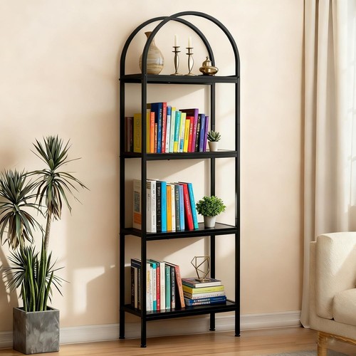 183cm arched 4tier bookshelf - arched,