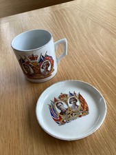 King George VI And Queen Elizabeth Commemorative Coronation Mug And Plate. 1937.