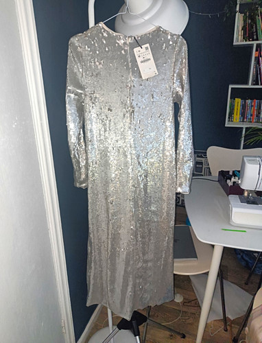 Zara silver sequin - silver, mesh