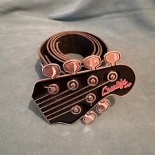 Silver Tone And Enamel, Lowlife Guitar Belt Buckle, Metal & Enamel, Guitar Heads