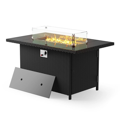 110cm rattan gas fire pit - rattan,