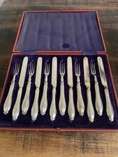 SET OF SILVER HANDLED DESERT