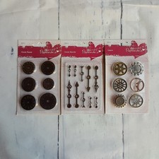 Docrafts Metal Embellishments Clock Face, Hands & Cogs New