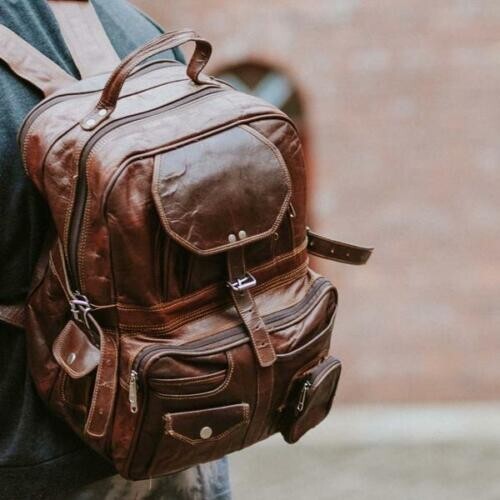 Leather genuine bag rucksack - bag,