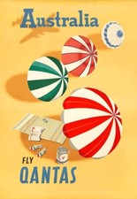 Art Print Qantas  Australia Travel  Poster